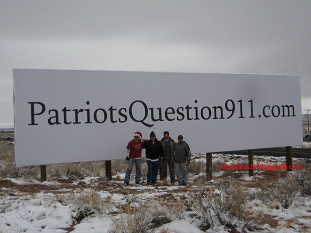 Partriots Question 911 billboards sanders arizona I 40 I40 I-40 tesla morpheus 4409 Patriotsquestion911.com